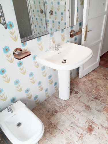 Bright double bedroom not far from Universidad de Sevilla: Facultad de Bellas Artes