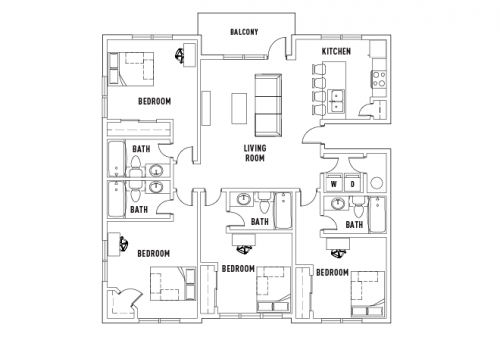  4 Bed - 4 Bath B  -  7th Street Station  - Gallery -  1