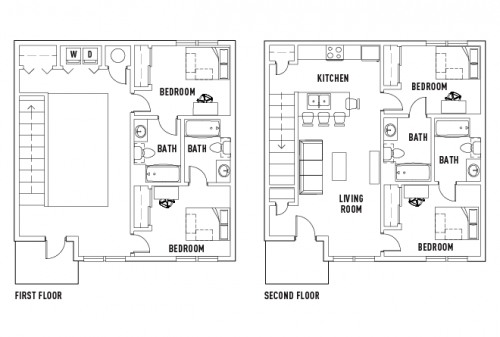  4 Bed - 4 Bath Townhome B  -  7th Street Station  - Gallery -  1