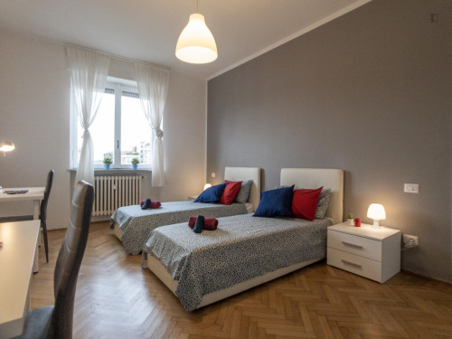 Bed In A Twin Bedroom Connected With Cattolica University - 2