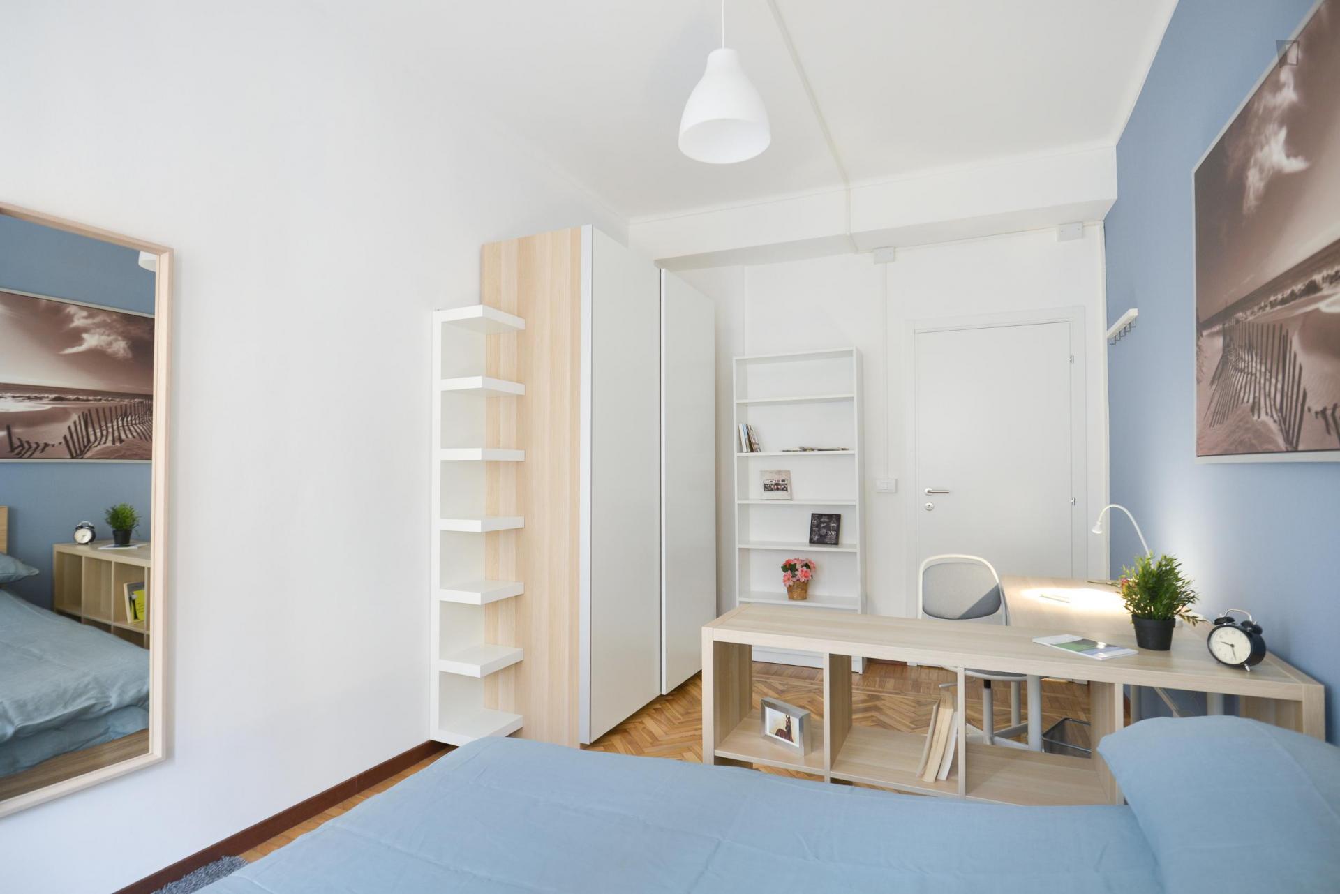 Bright double bedroom in Borgo San Paolo