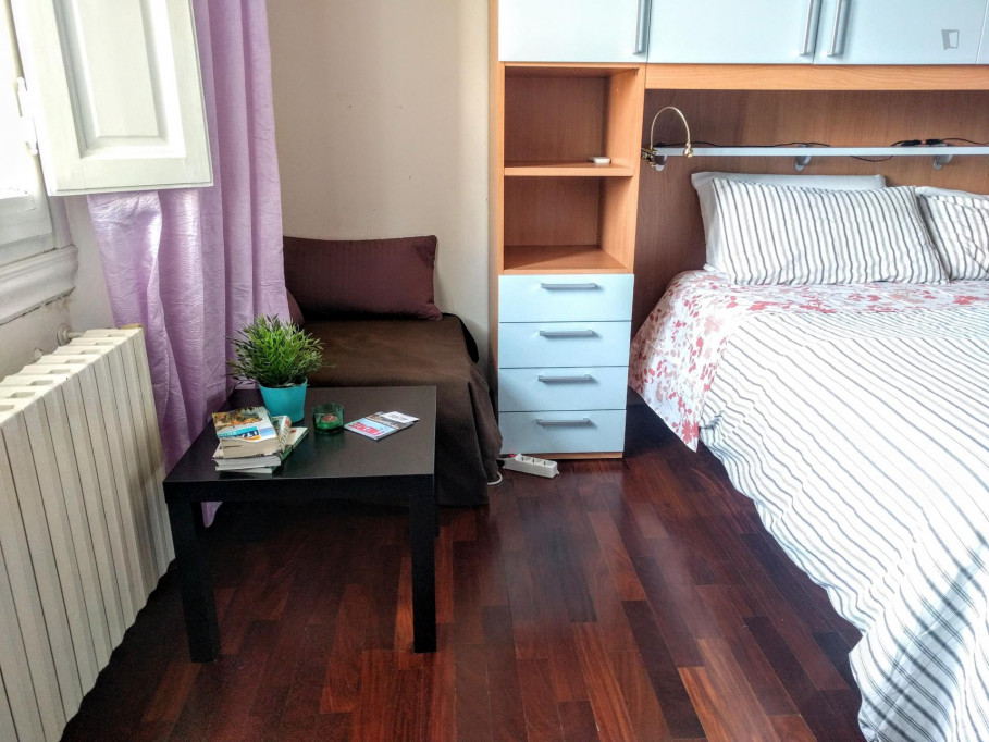 Large and bright double room fast wi-fi close to the center