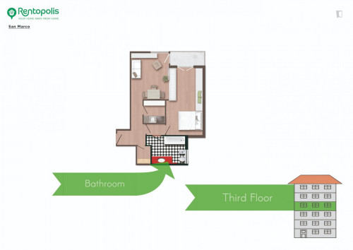 Comfy bright 1-bedroom apartment close to Lanza metro station