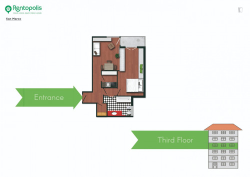 Comfy bright 1-bedroom apartment close to Lanza metro station