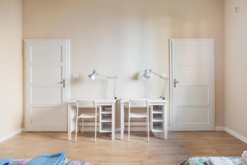 Bed in a twin bedroom, close to the Rimesse train station