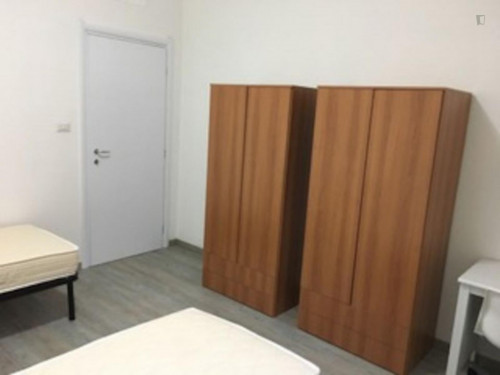 Bed in a twin bedroom in Mazzini neighbourhood