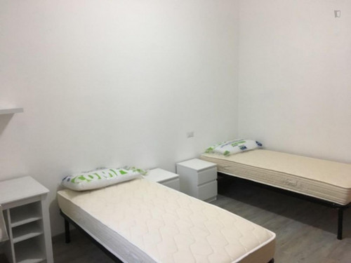 Bed in a twin bedroom in Mazzini neighbourhood