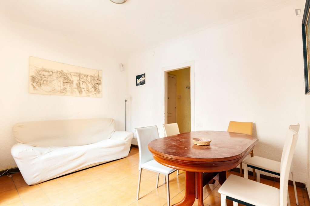 Light single bedroom in proximity to Public University of Barcelona