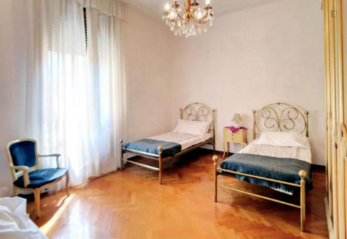 Bright bed in a shared apartment, in Porta Venezia neighbourhood