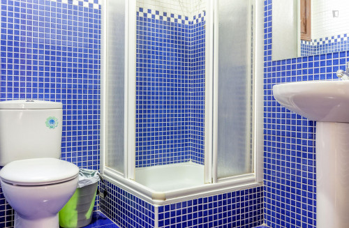 Bedroom with a lofted single bed, in lively Embajadores