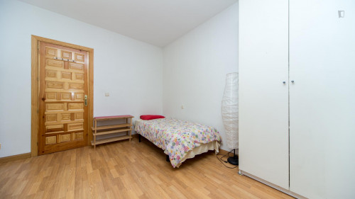 Single bedroom with a nice balcony view, in vibrant Embajadores