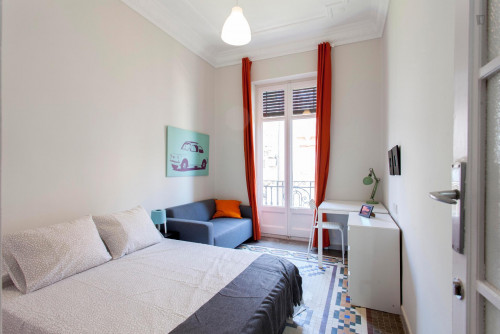  Admirable Double Bedroom With A Balcony, In The Gran Via Neighbourhood  -  Admirable double bedroom with a balcony, in the Gran Via neighbourhood  - Gallery -  1